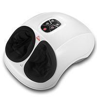 QUINEAR Shiatsu Foot Massager with Heat Compression and Deep Kneading Massage for Circulation and Pain Relief - 6 Massage Intensities 2 Kneading Speeds 2 Heating Levels (White)