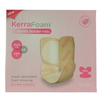 KerraFoam Heel Gentle Border Foam Dressing for Wound Care (CWL1024) - Aids Wound Healing by Absorbing and retaining Drainage While Being Gentle on The Surrounding Skin. (Box of 5)