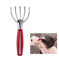 MOXIN Mini Head Scalp Massager Electric Massager, Portable Massager with Handle Vibration Therapeutic Head Wave Vibration Massager for Relaxing and Stimulating Head Massage,Red