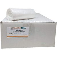 PlasticMill 12-16 Gallon Garbage Bags, High Density: Clear, 8 Micron, 24x33, 1000 Bags.