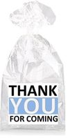 Black White and Blue Thank You for Coming Party Favor Bags with Ties - 12pack