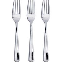 Club Pack of 288 Metallic Silver Solid Forks 7.25"