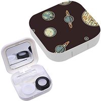 Portable Contact Lens Case Box Travel Kit Mirror + Bottle + Tweezers Container Holder [ Solar System Planets ]