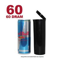 W Gallery 60 Black 60 Dram Pop Top - Airtight Smell Proof Vials - Plastic Medical Grade Prescription Bottles for Pills Herbs Flowers Supplements, Bulk Pack, Not Glass Jars