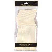 Vanilla Creme Plastic Forks | Pack of 20 | Party Supply