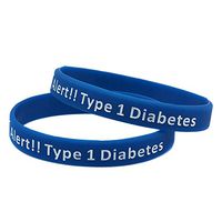 Type 1 Diabetes Diabetic Bracelet Insulin Dependent Medical Alert - Various Colors (Blue)