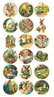 Edward & Co Sticker Vintage Easter Eggs Bunny Basket Decal Label Teachers School Crafts Envelope Seals Lockers for Helmets Scrapbooking (Pack 54)
