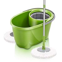 SCDTB Spin Mop Bucket System Stainless Steel Deluxe 360 Spinning Mop Bucket Floor Cleaning System