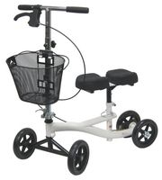 Karman Knee Walker with Basket, Knee Cushion, White Frame