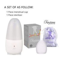 Anytime Gobal Menstrual Cup Reusable 100% Medical Grade Silicone Product Lady Menstruation Discharge Valve Women Cup Purple Large (Clear, Large)