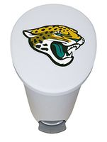 The Furniture Cove New 2.6 Gallon White Plastic Step Trash Can Waste Basket Featuring the Choice of Your Favorite Football Team Logo - FREE Trash Liner Included (Jaguars)