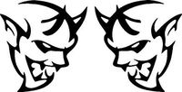 YWS Vinyl Stickers Decal - Dodge Demon Charger Challenger Hellcat Piece Left & Right Fading Logo - Stickers Laptop Car Truck Window Bumper Notebook SMA4627