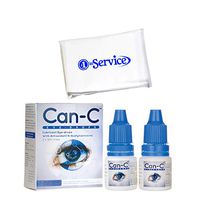 Can-C Eye Drops 5 ml, 2 Count - Eyedrops Natural Ointment Treatment for Animals and Humans Vision Opthalmic Solution - Eye Products - with #1 in Service Wallet Tissues