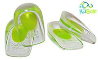 2 Pack - KidSole Shock Absorbing Lightweight Gel Heel Cups For Kid's With Sensitive Heels, Heel Spurs, Plantar Fasciitis, or Ankle Pain (Green Toddlers Size 11-2)