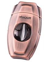 VX2 V Cut Metal Cigar Cutter in an Attractive Gift Box Vintage Bronze
