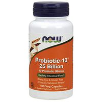 NOW Supplements, Probiotic-10, 25 Billion, with 10 Probiotic Strains, Dairy, Soy and Gluten Free, Strain Verified, 100 Veg Capsules