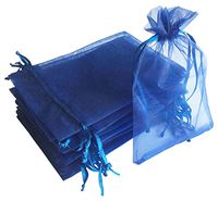 100 Pieces 5x7 inches Gift Wrap Bag Navy Blue,Organza Sheer Fabric,Drawstring Classy Present Bag for Baby Shower Favor,Candy,Christmas Favour,Sample Packing Decorative,Handmade Soap,Merchandise,Makeup