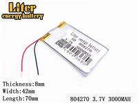 3.7V 3000mAh 804270 Lithium Polymer Ion Rechargeable Battery Lithium Polymer Li-Po Battery for MP4 GPS MP3 Bluetooth Stereo DIY Gift