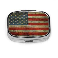 Fashion Americana Red White Blue Stars Case for Pills Pill Case Metal Tablet Holder Wallet Organizer Case for Pocket Or Purse