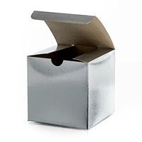 Metallic Silver Boxes for Gifts 4" X 4" X 4" | Quantity: 25