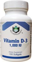 AlchePharma Vitamin D-3 1,000 IU, Softgels.