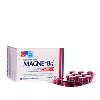 2 x MAGNE B6 Cardio 50 TABS - Total 100 TABS - Five Component Formula: - Potassium Helps Maintain Normal Blood Pressure - Vitamin B6 Helps in Proper Production of red Blood Cells