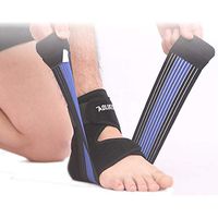 Julitech Adjustable Sport Ankle Support 1 Pcs, Football Basketball Ankle Guard Foot Pad Sleeves for Plantar Fasciitis Pain Relief, Heel Pain, Arch Support,Blue