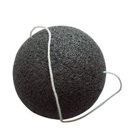 Lurrose 6pcs Facial Konjac Sponge Activated Bamboo Charcoal Sponge Face Cleaning (Black)