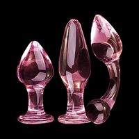 WENWING 3PCS Crystal Glass Amal Plug Shower Enema Beaded B'ut.t Pùg Pocket Massager Trainer Sxx Toys for Women Men
