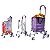 GGYDD Portable Folding Shopping Cart,Lightweight Upright Walker Removable Waterproof Canvas Bag Adult Rollator Mobility Walker-e 35x45x96cm(14x18x38)