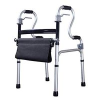 Aluminum Alloy Folding Walker with Seat Tolid Wheels-Non-Slip Grip 5 Height Adjustable,Lightweight Portable Push Button,Medical Heavy Duty Mobility Aid Walking Frame for Elderly/Seniors