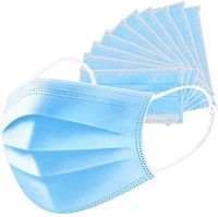 50pcs Disposable Earloop 3-Layer Masks Protect Yourself from Dust, Germs and Pollen – Ideal for Medical Catering and Construction Workers Blue