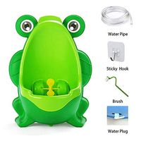 Lovyno Frog Potty Training Urinal for Boys with Free Cleaning Brush,1M Water Pipe, Hook, Water Plug (Green)