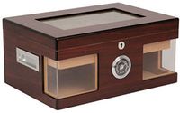 Angelo HUMIDOR Hold 100 Cigars Hygrometer Glass TOP