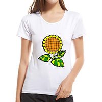 Summerout Women Tops Girls Casual T Shirt & Stickers Cotton Cartoon Pinting (XL) White