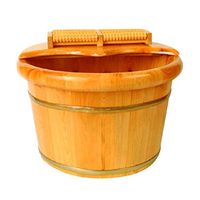 QY Foot Tub Cypress Wooden Barrel Footbath for Massage, Spa, Sauna, Soak, Foot Bath Health Care (Color : Wood Color, Size : One Size)