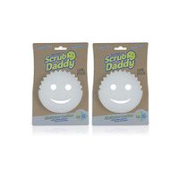 Scrub Daddy Dye Free- FlexTexture Sponge, Soft in Warm Water, Firm in Cold, Deep Cleaning, Dishwasher Safe, Multiuse, Scratch Free, Odor Resistant, Functional, 1pk (Pack of 2)