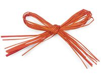 ORANGE 4" Pre-Tied Raffia Bowswith 6" Twist Ties (10 unit, 12 pack per unit.)