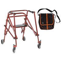 Drive Nimbo 2G Lightweight Posterior Walker with Seat, Large, Castle Red & Free Black Medical Utility Bag with Trim! - #KA4200S-2GCR