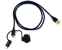 WolfWire USB 2.0 3-in-1 Charge and Sync Cable - USB A to Multi-Head - 3ft