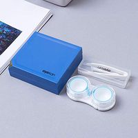 Magnetic Switching Contact Lens Case, Soft & Hard Lens Container Insertion and Remover Kit, Leakproof Soaking Box for Long Nails Ladies Beauty Travel Home Use (Blue)