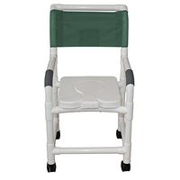 MJM International 118-3TW-SSDD Standard Shower Chair with Dual Usage Soft Seat, Royal Blue/Forest Green/Mauve (Color may vary)