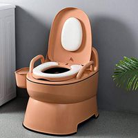 CHenXy Toilet Chair Bedside Commodes for Adults,Pregnant Women Mobile Home Portable Elderly Toilet Seat Tissue Box White, Gold &&& (Color : Gold)