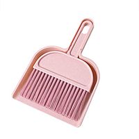 MODAO Superb Creative Mini Sweep Sweeper Home Sweep Office Desk Sweep Mini Desktop Sweep Cleaning Brush Small Broom Dustpan Set (Pink)