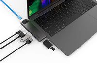 Kanex iAdapt 7 in 1 Multiport USB-C Hub with USB-C Power Delivery, SD, Micro SD, USB 3.0, HDMI 4K and Gigabit Ethernet Aluminum Space Grey Adapter