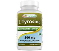 Best Naturals L-Tyrosine 500 Mg 180 Capsules - Supports Mental Alertness, Energy, Focus, Healthy Glandular Function and Balance