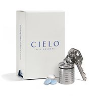 Cielo-Compact Wide Single Chamber Stainless Steel Pill Case Keychain Pill Holder. Mini/Micro for Birth Control, Allergy Pills, More-Made in The USA It's The Best Pill Container Keychain Pill Fob!