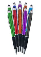 SyPen 2-1Twist Action Stylish Metallic Capacitive Stylus with Comfort Grip Ball Point Black Ink Pen for Touchscreen Devices, iPhone, Ipad, Android Tablets (12-Pack)