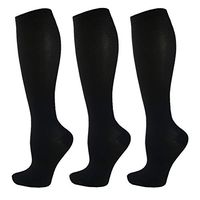 Copper Knee High Compression Socks for Women & Men 20-30mmHg - Best For Running,Nurses,Medical,Pregnancy and Travel (Small/Medium, A1-Black(3 Pairs))