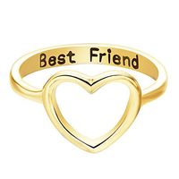 Meolin Hollow Heart-shaped Rings Best Friend Finger Ring For Women,Zinc Alloy,Size8